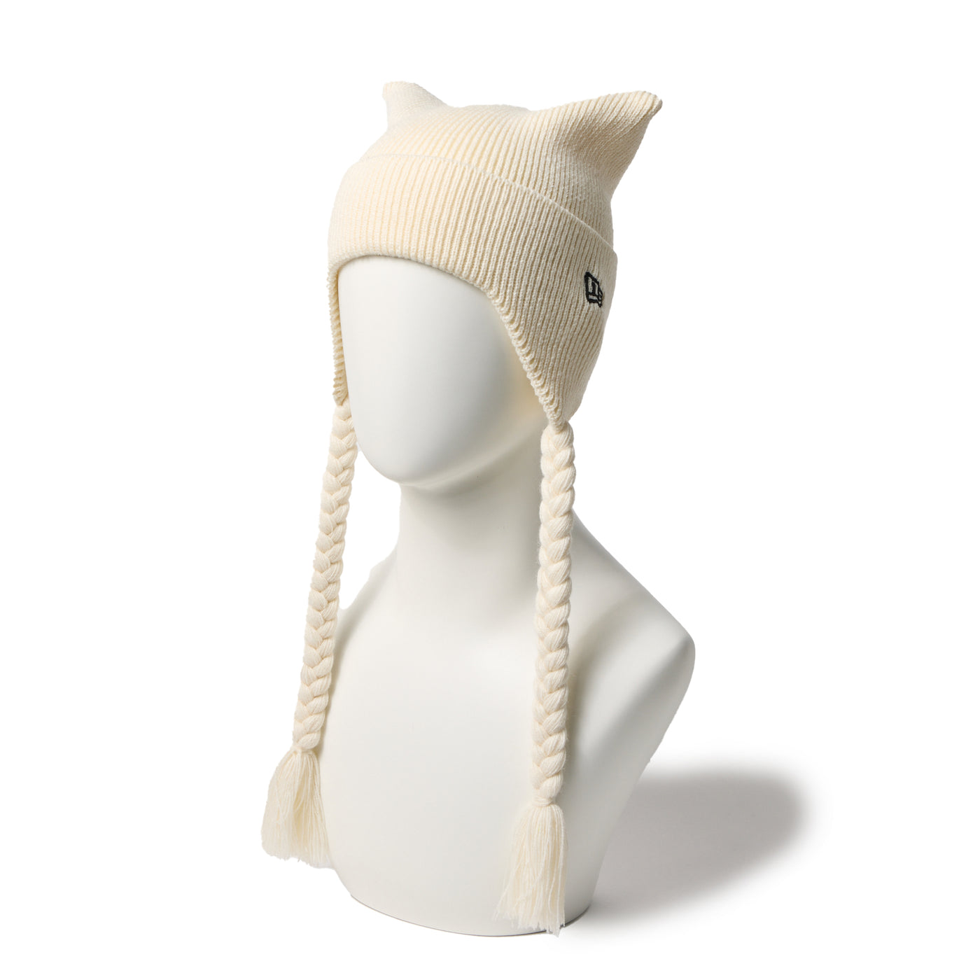 NEW ERA SQUARE RIB KNIT FLAP OFF WHITE BEANIE