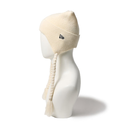 NEW ERA SQUARE RIB KNIT FLAP OFF WHITE BEANIE