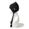 NEW ERA SQUARE RIB KNIT FLAP BLACK BEANIE