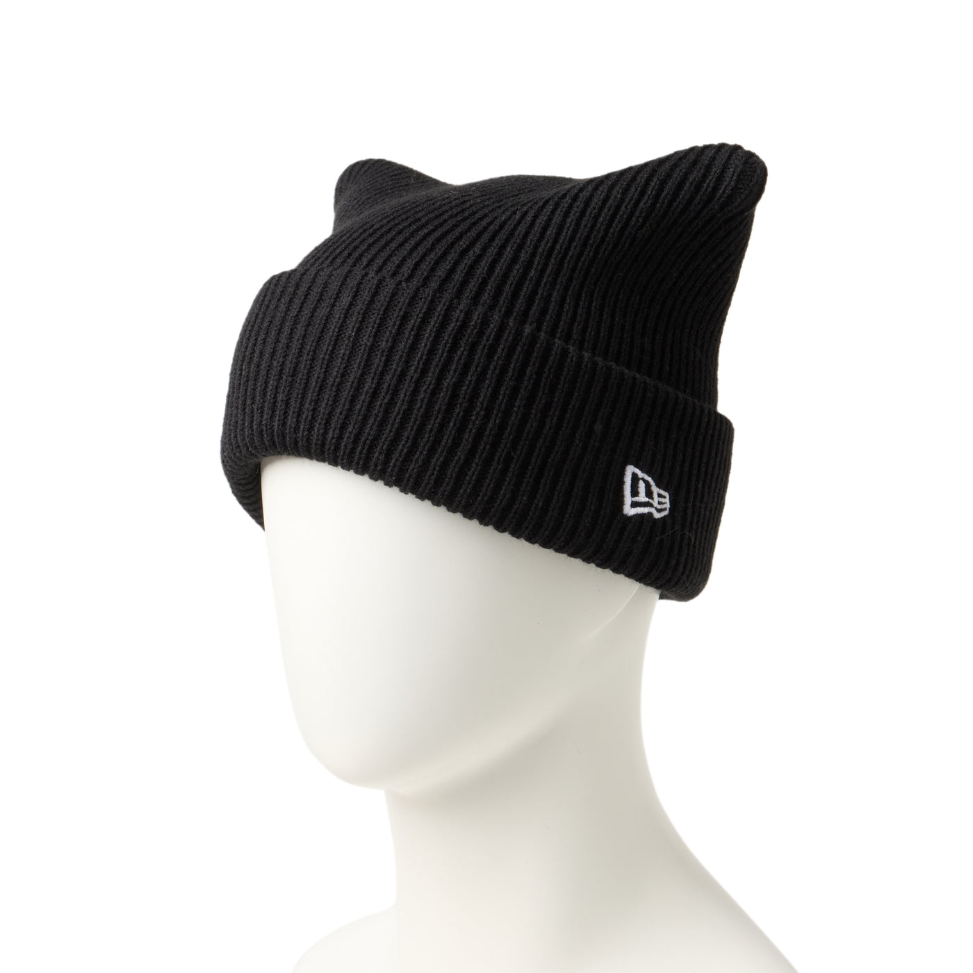 NEW ERA SQUARE RIB KNIT BLACK BEANIE