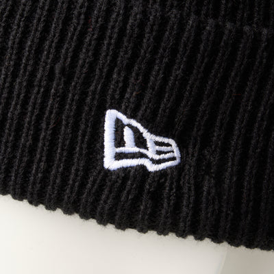 NEW ERA SQUARE RIB KNIT BLACK BEANIE