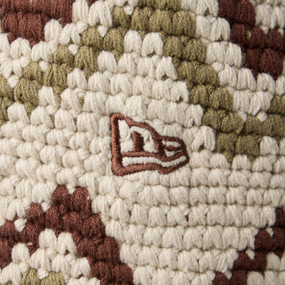 NEW ERA CROCHET CHEVRON BEIGE KNIT BUCKET