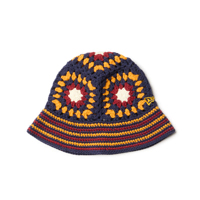 NEW ERA CROCHET GRANNY SQUARE NAVY KNIT BUCKET