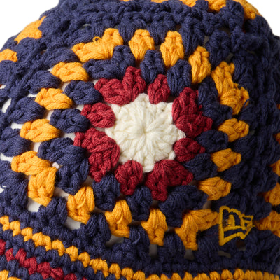 NEW ERA CROCHET GRANNY SQUARE NAVY KNIT BUCKET
