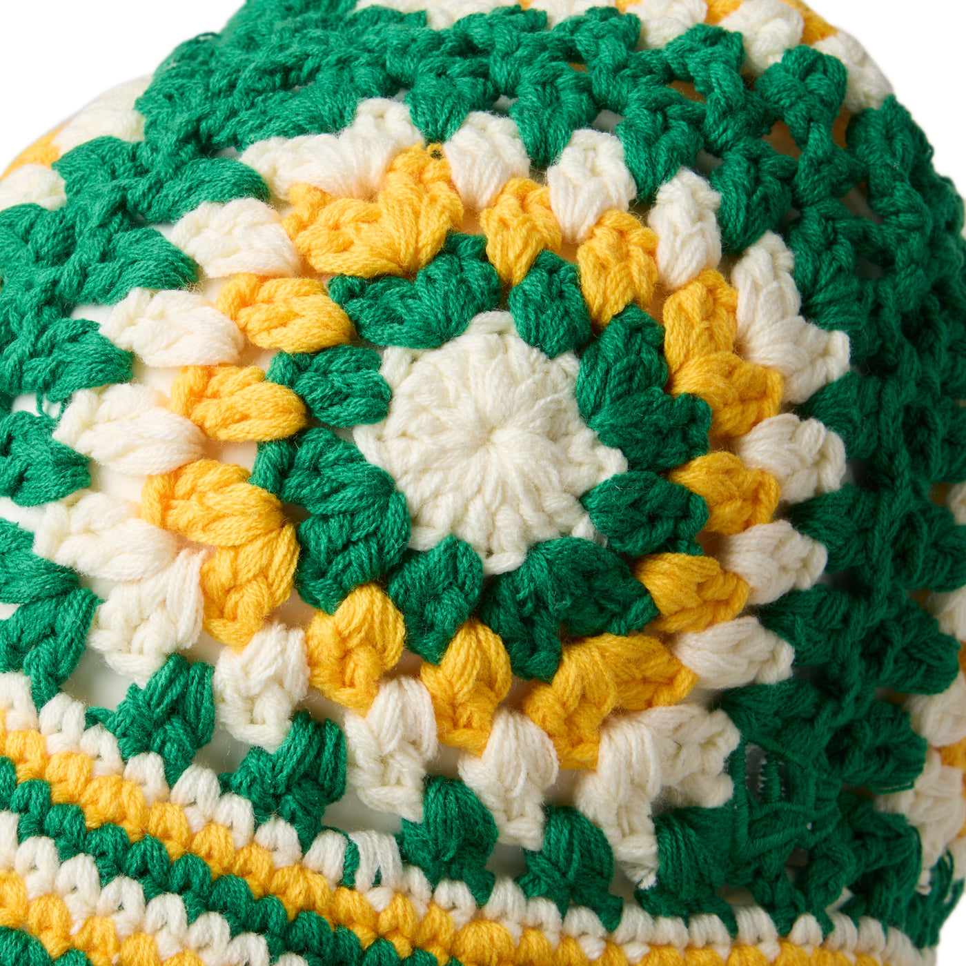 NEW ERA CROCHET GRANNY SQUARE GREEN KNIT BUCKET