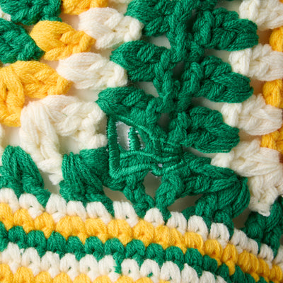 NEW ERA CROCHET GRANNY SQUARE GREEN KNIT BUCKET