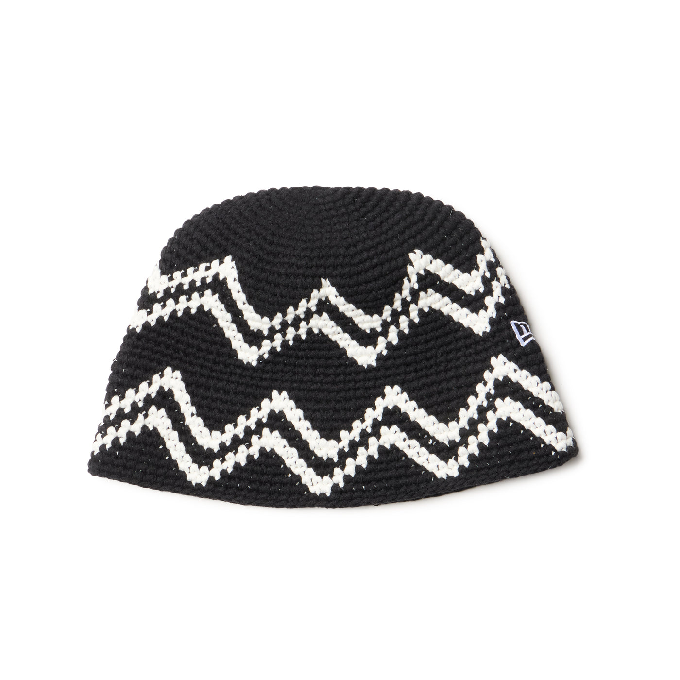 NEW ERA CROCHET CHEVRON BLACK KNIT BUCKET