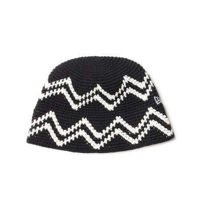 NEW ERA CROCHET CHEVRON BLACK KNIT BUCKET