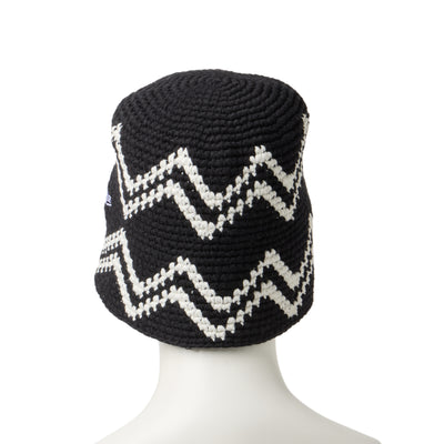 NEW ERA CROCHET CHEVRON BLACK KNIT BUCKET