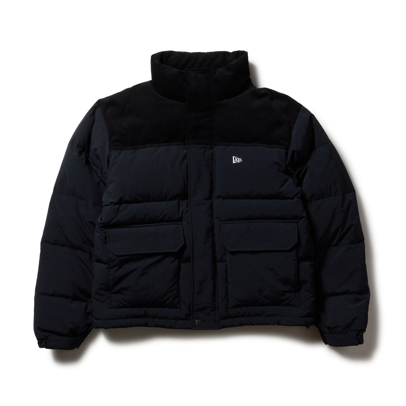 NEW ERA CORDUROY COLORBLOCK BLACK DOWN JACKET