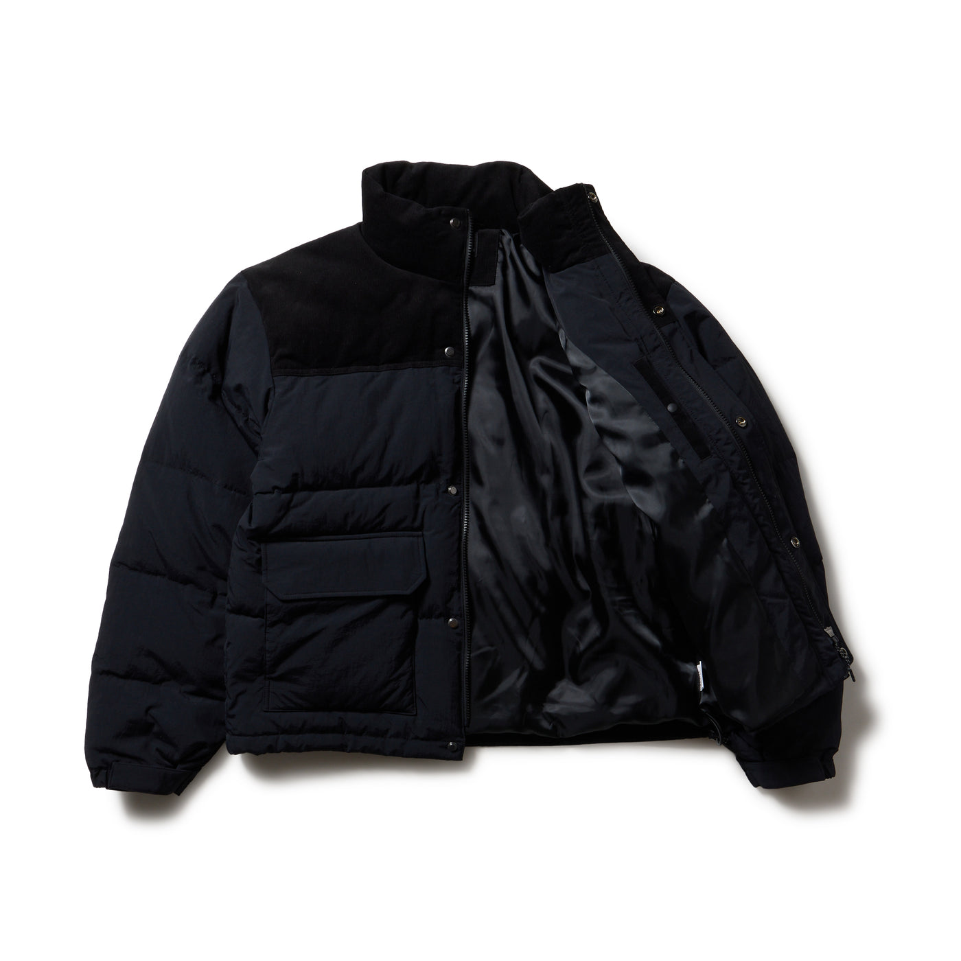 NEW ERA CORDUROY COLORBLOCK BLACK DOWN JACKET