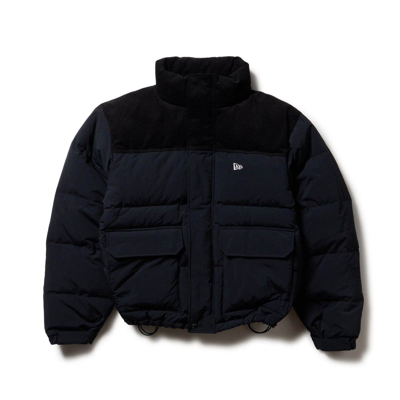NEW ERA CORDUROY COLORBLOCK BLACK DOWN JACKET