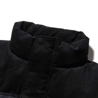 NEW ERA CORDUROY COLORBLOCK BLACK DOWN JACKET
