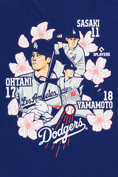 LOS ANGELES DODGERS PLAYERS DARK ROYAL SHORT SLEEVE T-SHIRT