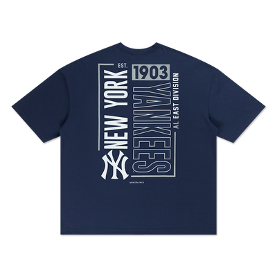 NEW YORK YANKEES GRAPHIC COOLERA™ BLUE OVERSIZED SHORT SLEEVE T-SHIRT