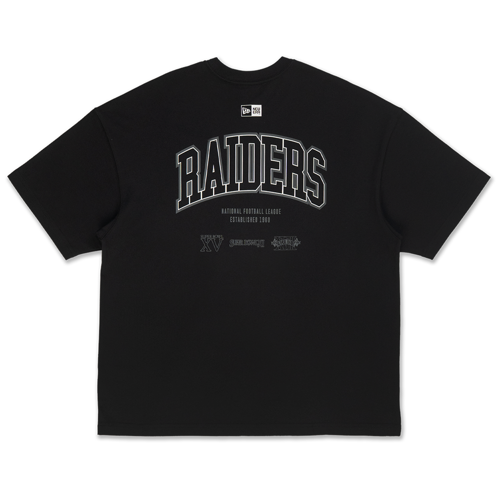 LAS VEGAS RAIDERS BLACK OVERSIZED SHORT SLEEVE T-SHIRT – New Era