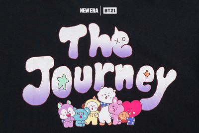 NEW ERA X BT21 THE JOURNEY COLLECTION BLACK WOMEN BOXY TEE