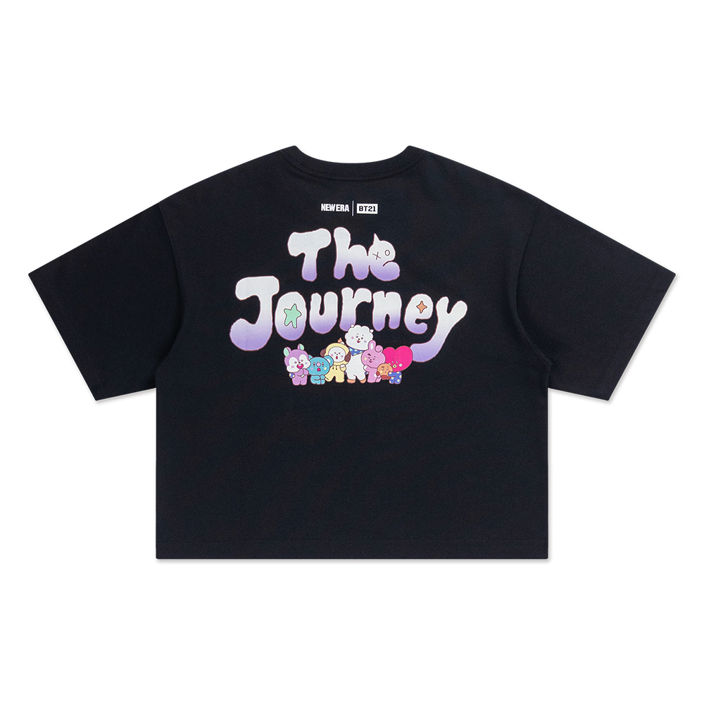 NEW ERA X BT21 THE JOURNEY COLLECTION BLACK WOMEN BOXY TEE