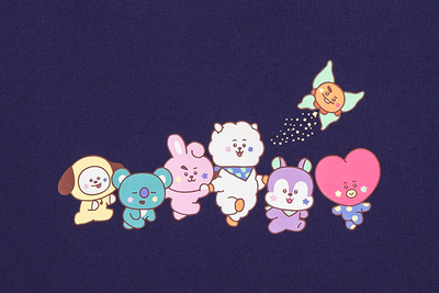 NEW ERA X BT21 THE JOURNEY COLLECTION PURPLE SHORT SLEEVE T-SHIRT