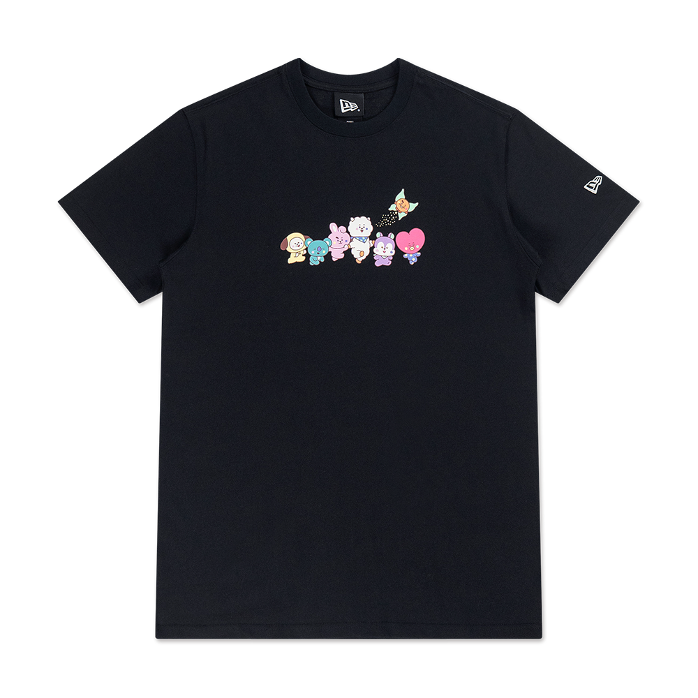 NEW ERA X BT21 THE JOURNEY COLLECTION BLACK SHORT SLEEVE T-SHIRT