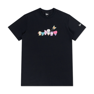 NEW ERA X BT21 THE JOURNEY COLLECTION BLACK SHORT SLEEVE T-SHIRT