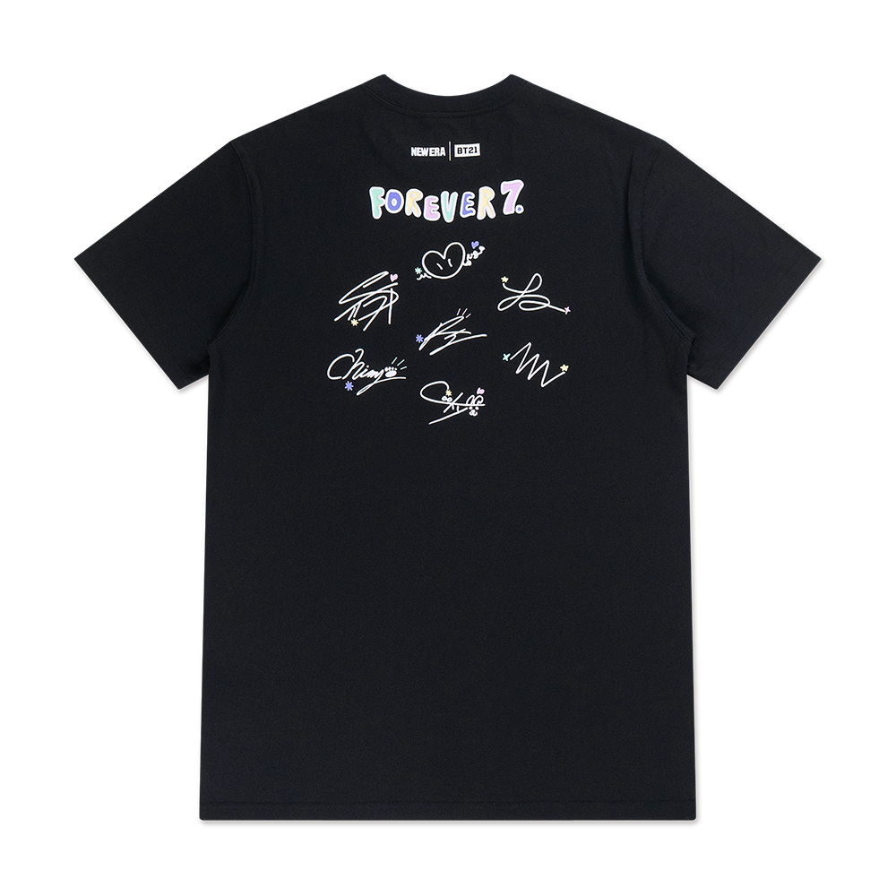 NEW ERA X BT21 THE JOURNEY COLLECTION BLACK SHORT SLEEVE T-SHIRT