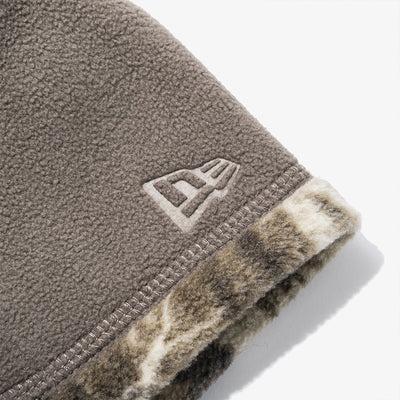 NEW ERA X THISISNEVERTHAT REAL TREE KHAKI BROWN REVERSIBLE FLEECE BEANIE