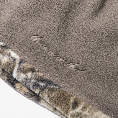 NEW ERA X THISISNEVERTHAT REAL TREE KHAKI BROWN REVERSIBLE FLEECE BEANIE