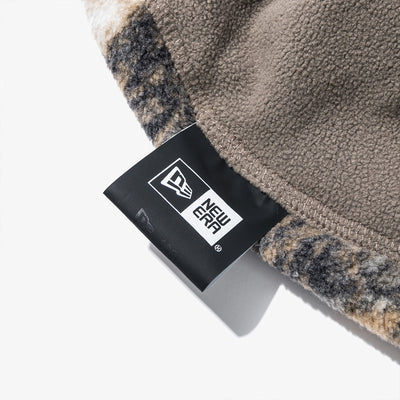 NEW ERA X THISISNEVERTHAT REAL TREE KHAKI BROWN REVERSIBLE FLEECE BEANIE