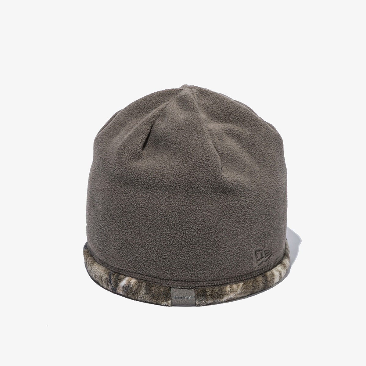 NEW ERA X THISISNEVERTHAT REAL TREE KHAKI BROWN REVERSIBLE FLEECE BEANIE
