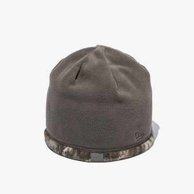 NEW ERA X THISISNEVERTHAT REAL TREE KHAKI BROWN REVERSIBLE FLEECE BEANIE