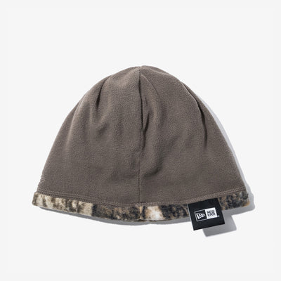 NEW ERA X THISISNEVERTHAT REAL TREE KHAKI BROWN REVERSIBLE FLEECE BEANIE