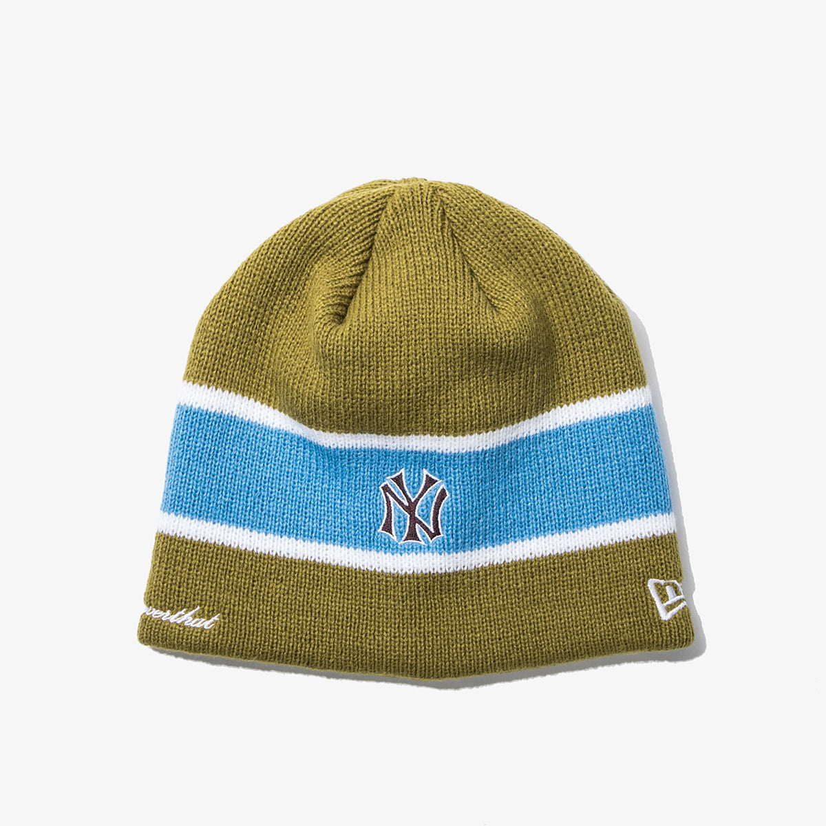 NEW ERA X THISISNEVERTHAT NEW YORK YANKEES STRIPE OLIVE BEANIE