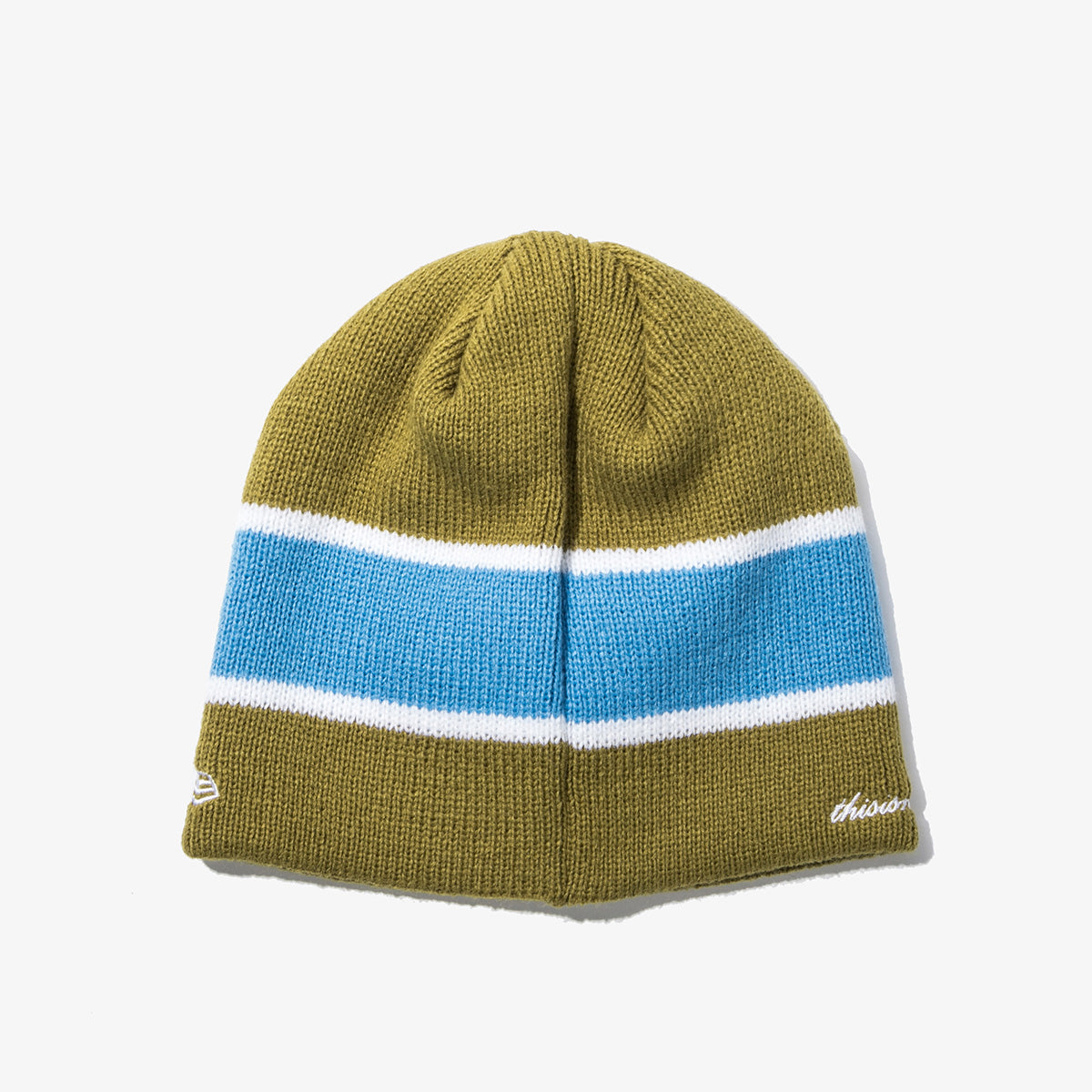 NEW ERA X THISISNEVERTHAT NEW YORK YANKEES STRIPE OLIVE BEANIE