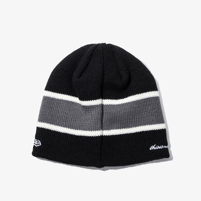 NEW ERA X THISISNEVERTHAT NEW YORK YANKEES STRIPE BLACK BEANIE