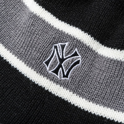 NEW ERA X THISISNEVERTHAT NEW YORK YANKEES STRIPE BLACK BEANIE