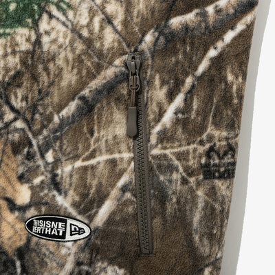 NEW ERA X THISISNEVERTHAT REAL TREE KHAKI BROWN REVERSIBLE FLEECE VEST