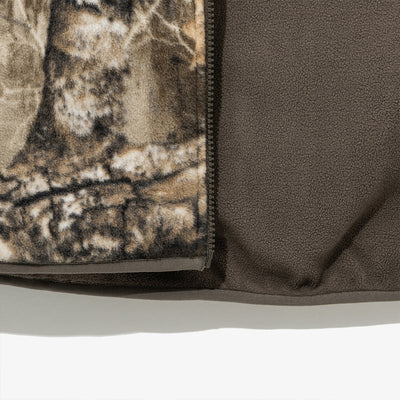 NEW ERA X THISISNEVERTHAT REAL TREE KHAKI BROWN REVERSIBLE FLEECE VEST