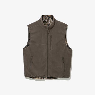 NEW ERA X THISISNEVERTHAT REAL TREE KHAKI BROWN REVERSIBLE FLEECE VEST
