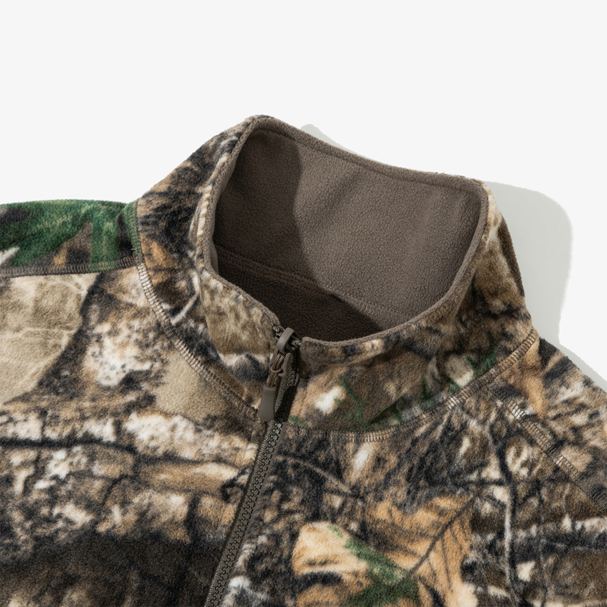 NEW ERA X THISISNEVERTHAT REAL TREE KHAKI BROWN REVERSIBLE FLEECE VEST