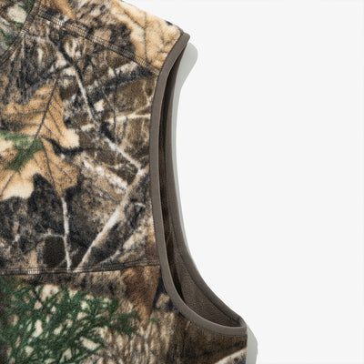 NEW ERA X THISISNEVERTHAT REAL TREE KHAKI BROWN REVERSIBLE FLEECE VEST