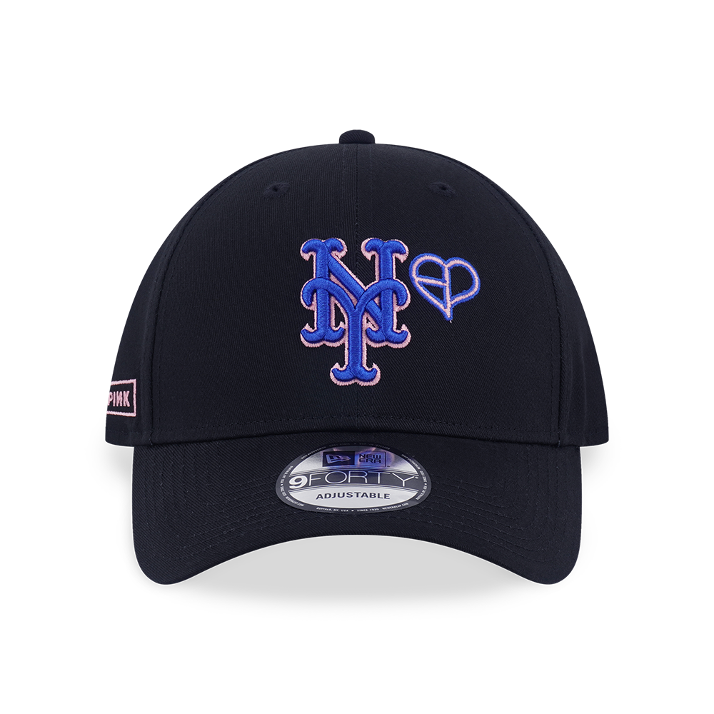 NEW ERA X MLB X BLACKPINK 2025 NEW YORK METS BLACK 9FORTY CAP