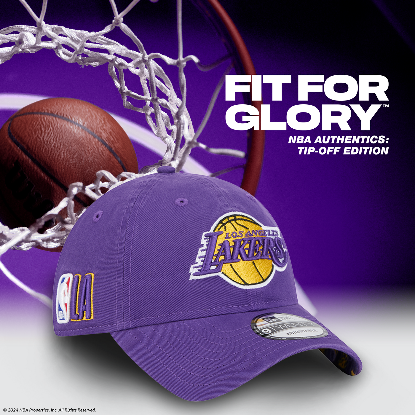 NBA TIP OFF 2024 LOS ANGELES LAKERS PURPLE 9TWENTY CAP