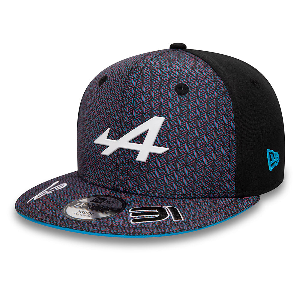 ALPINE KIDS ESTEBAN OCON BLACK 9FIFTY SNAPBACK CAP