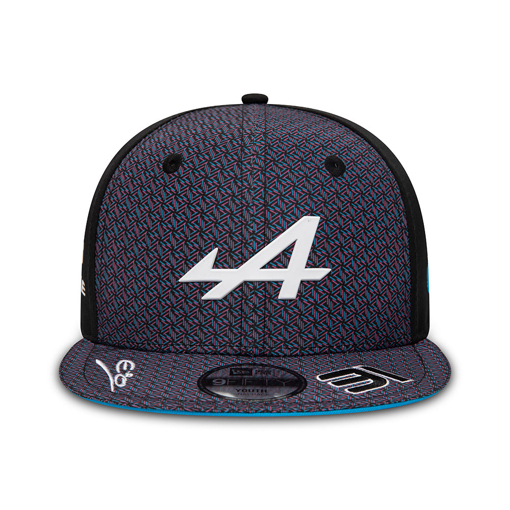 ALPINE KIDS ESTEBAN OCON BLACK 9FIFTY SNAPBACK CAP