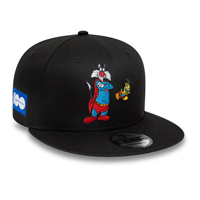 LOONEY TUNES X SUPERHERO WARNER BROTHERS 100TH SYLVESTER AND TWEETY MASHUP BLACK 9FIFTY SNAPBACK CAP