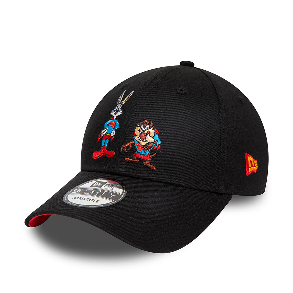 LOONEY TUNES X SUPERHERO WARNER BROTHERS 100TH BUGS AND TAZ MASHUP BLACK 9FORTY ADJUSTABLE CAP