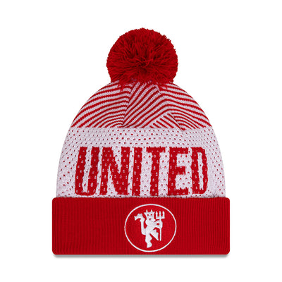 MANCHESTER UNITED FC ENGINEERED RED CUFF KNIT BEANIE