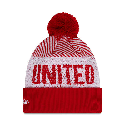 MANCHESTER UNITED FC ENGINEERED RED CUFF KNIT BEANIE