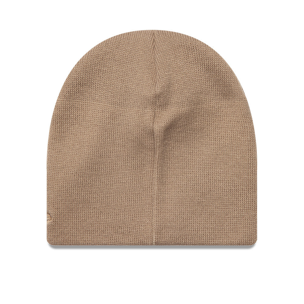 NEW ERA BASIC FLAG LOGO PASTEL BROWN SKULL KNIT BEANIE